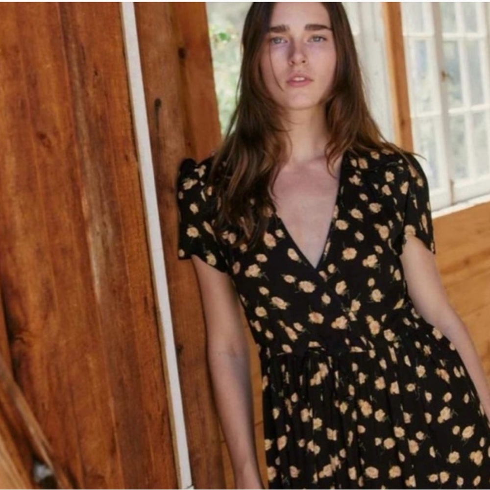 Christy Dawn XS Dawn Dress in Deadstock Raven Rosebud MISSING TIE!